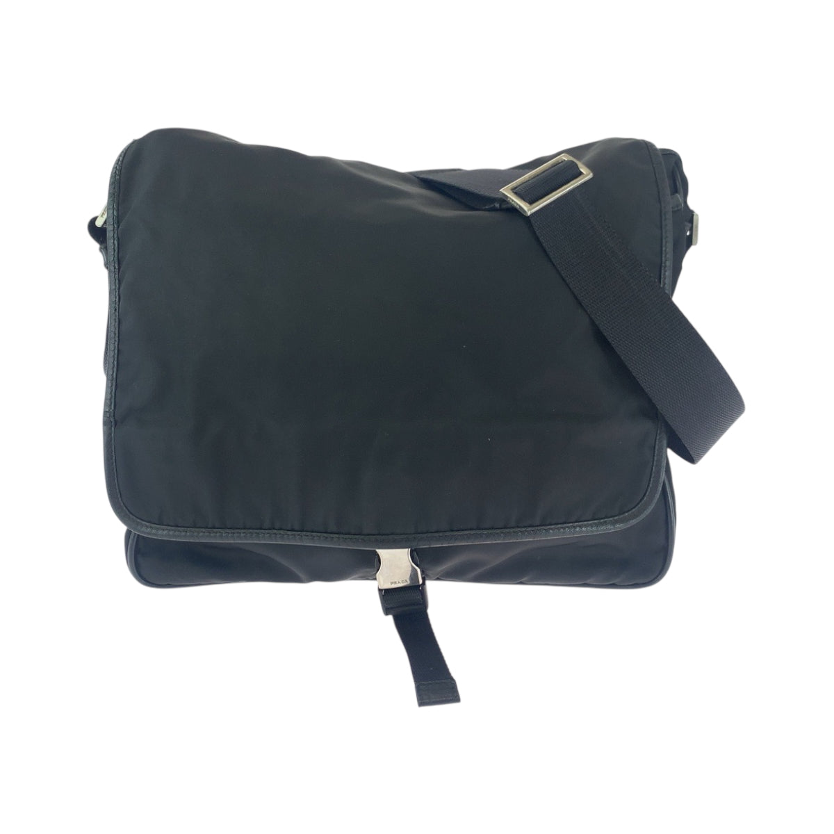 Prada Shoulder Bag V166 Nylon Black Silvermetal Shoulder Bag Messenger Bag Test Triangle With Logo
