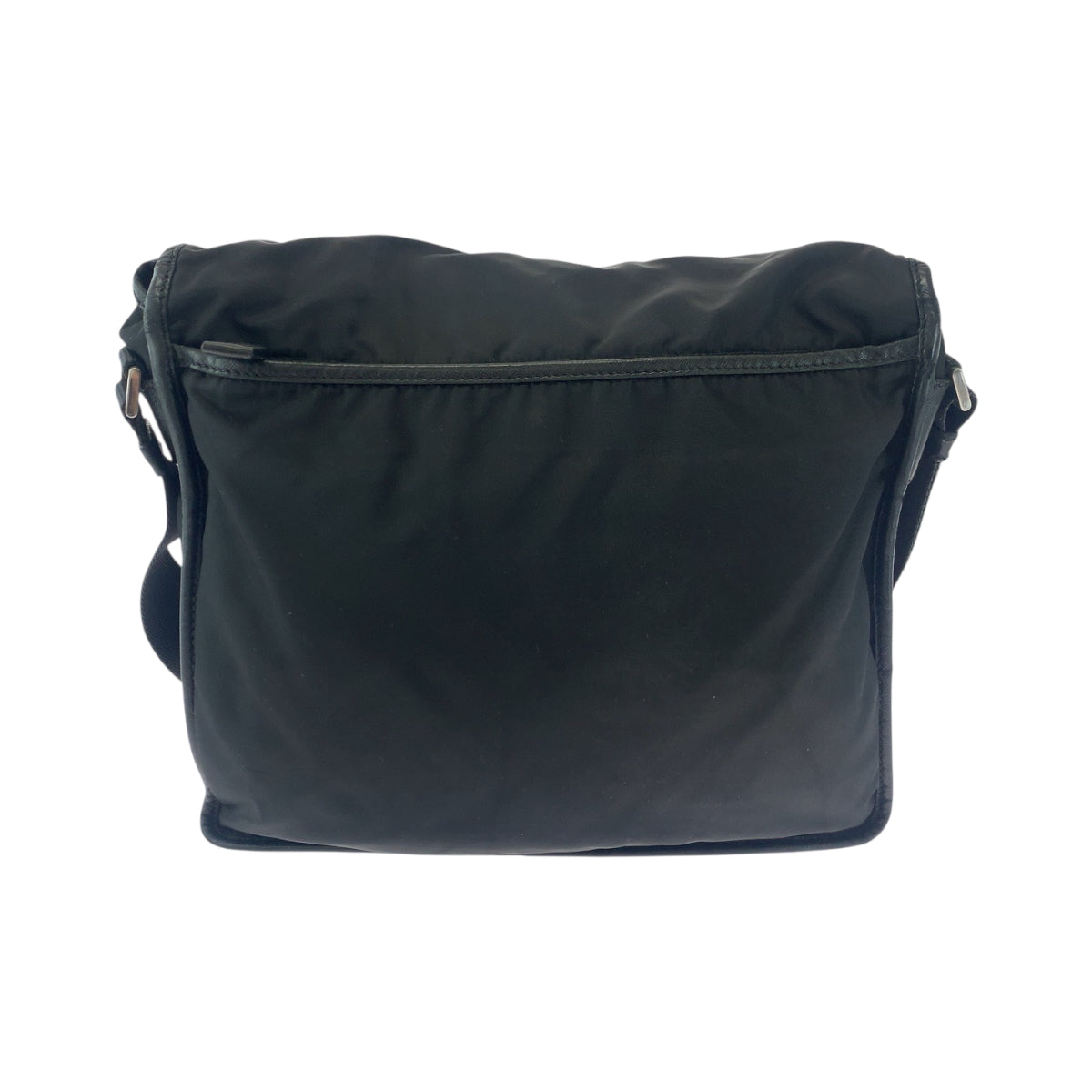 Prada Shoulder Bag V166 Nylon Black Silvermetal Shoulder Bag Messenger Bag Test Triangle With Logo