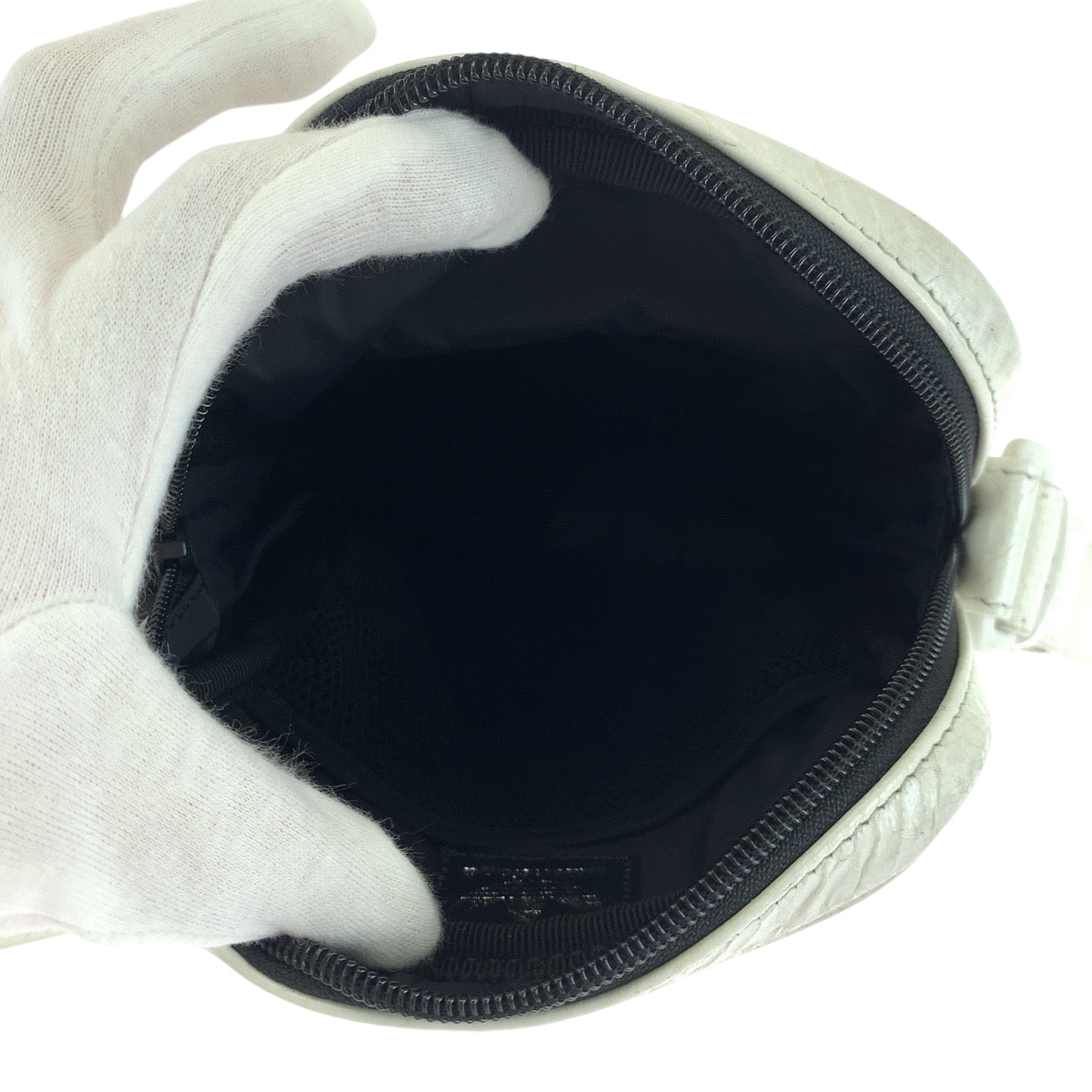 Balenciaga Shoulder Bag 721850 Leather White Black White Metal Shoulder Bag Pochette Adidas