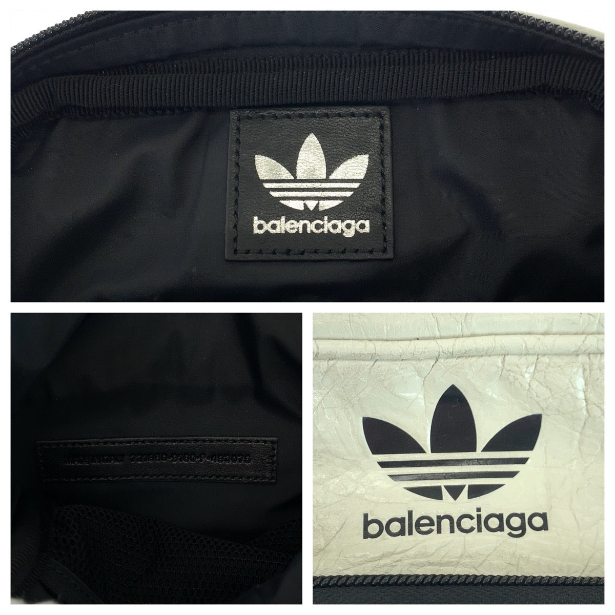 Balenciaga Shoulder Bag 721850 Leather White Black White Metal Shoulder Bag Pochette Adidas