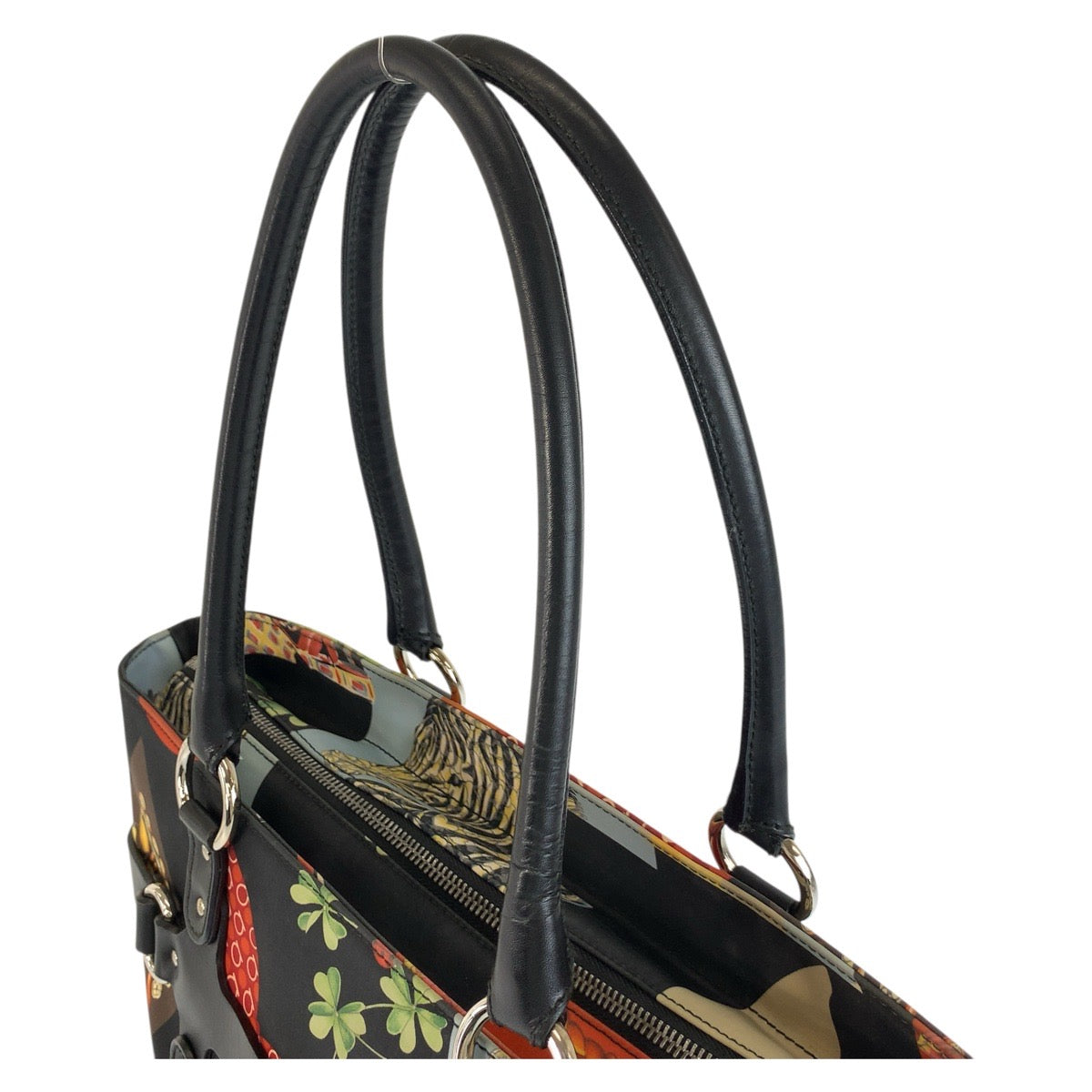 Salvatore Ferragamo Tote Bag Au-21/6408 Nylon, Leather Black Black Multicolor Silvermetal Tote Bag