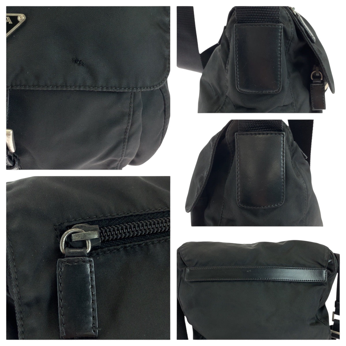Prada Shoulder Bag Nylon Black Silvermetal Shoulder Bag Pochette Test Triangle With Logo Women