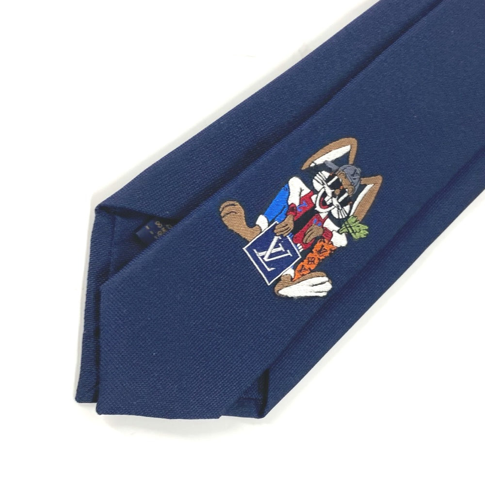 Louis Vuitton Tie M78032 100% Silk Navy Rabbit Animal Cravat Lv Rabbit