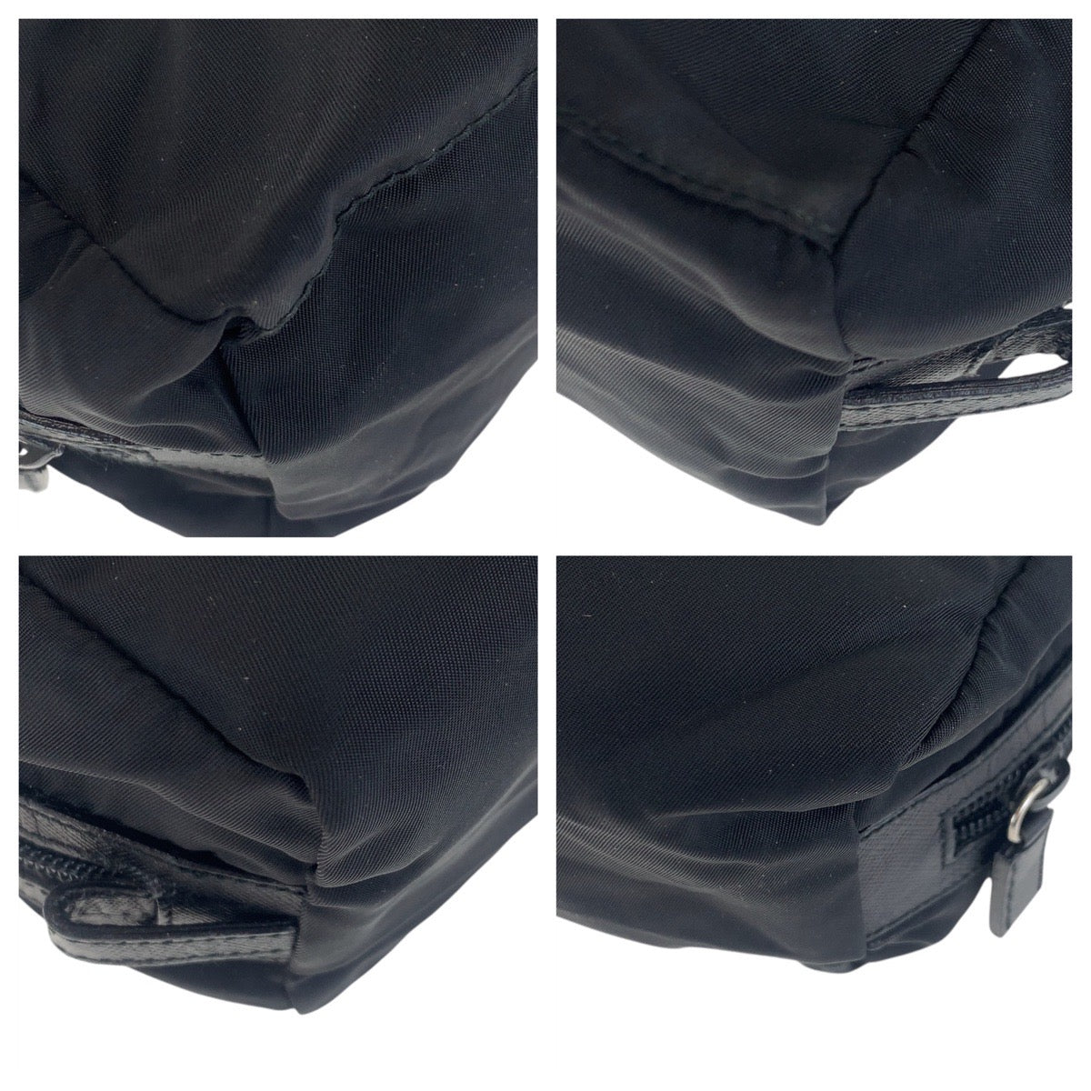 Prada Pouch Nylon Black Silvermetal Test Triangle With Logo