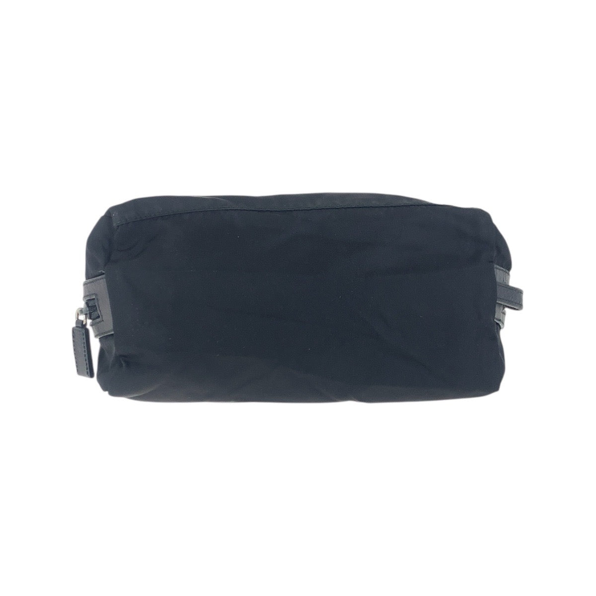 Prada Pouch Nylon Black Silvermetal Test Triangle With Logo