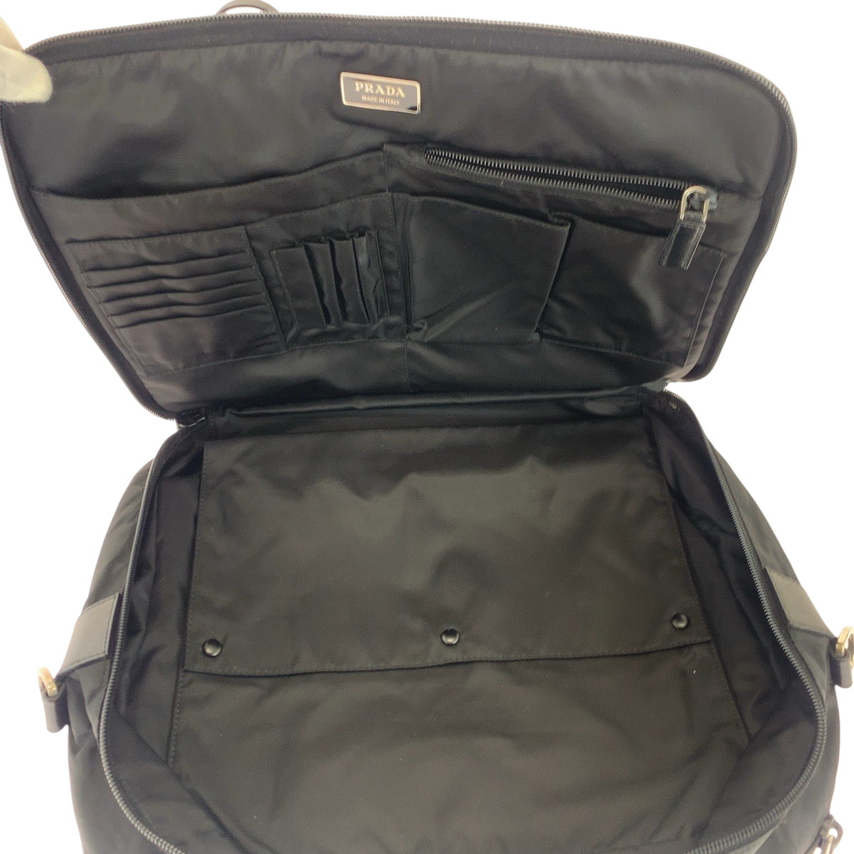 Prada Shoulder Bag Nylon Black Silvermetal Shoulder Bag Business Bag 2Way Test Triangle With Logo