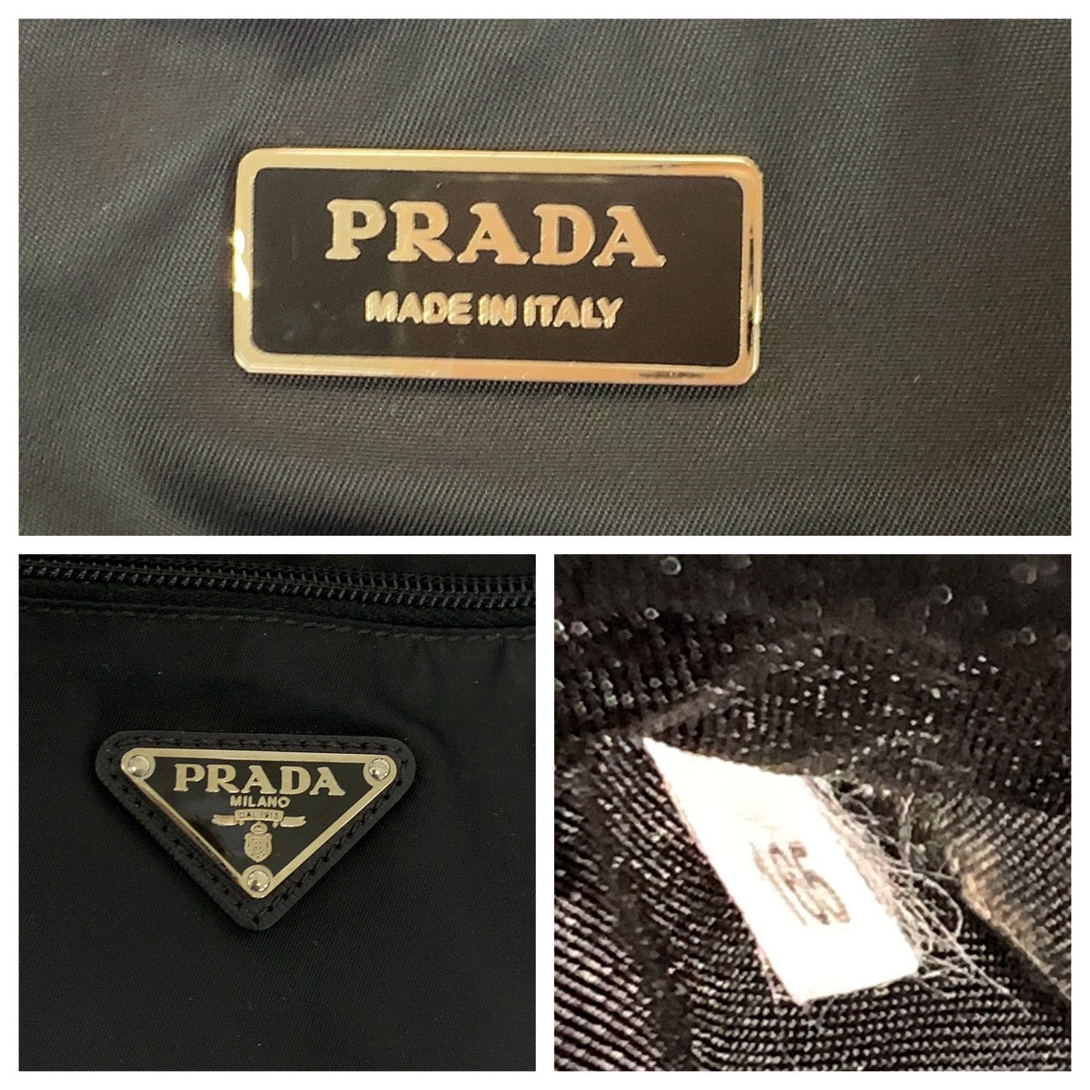 Prada Shoulder Bag Nylon Black Silvermetal Shoulder Bag Business Bag 2Way Test Triangle With Logo