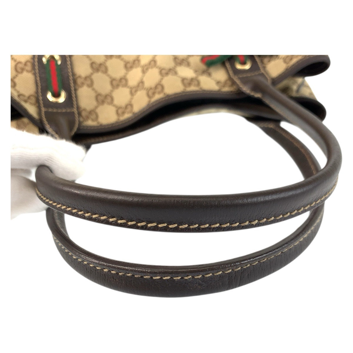 Gucci Tote Bag 163805 Gg Canvas, Leather Beige Brown Gold Metal Tote Bag Shoulder Bag Prince
