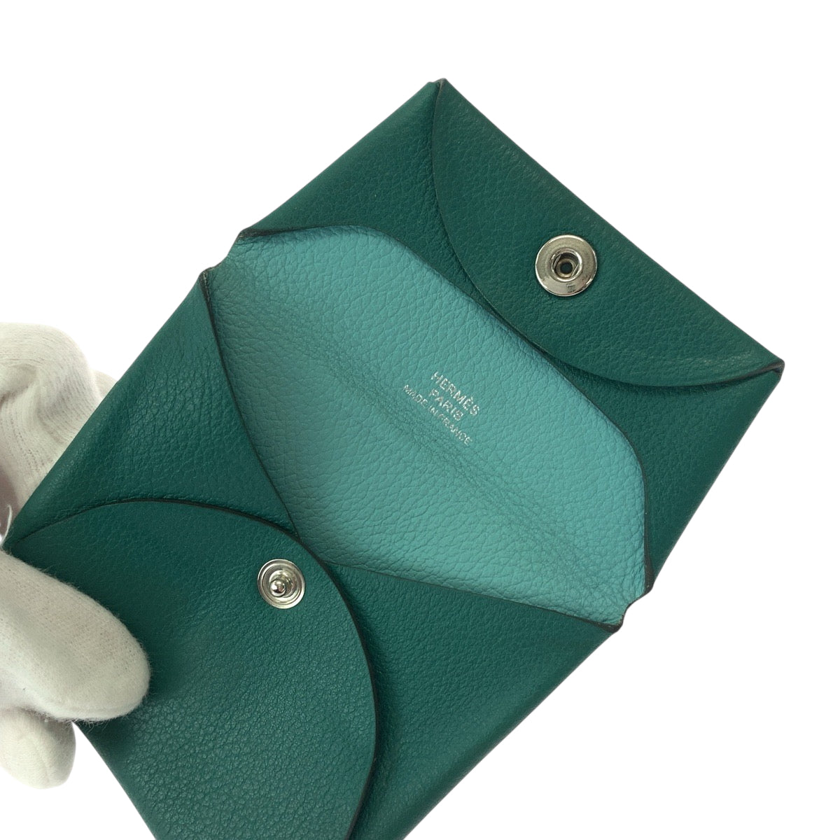 Hermes Coin Case Shave Green Coin Case Coin Pocket Bastia Verso Women