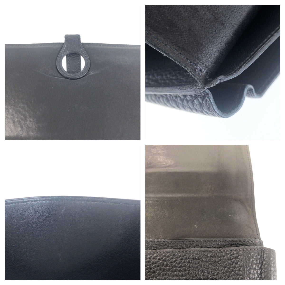 Hermes Long Wallet Purse Taurillon Clemence Black Goldmetal Long Wallet Purse Long Wallet Unisex