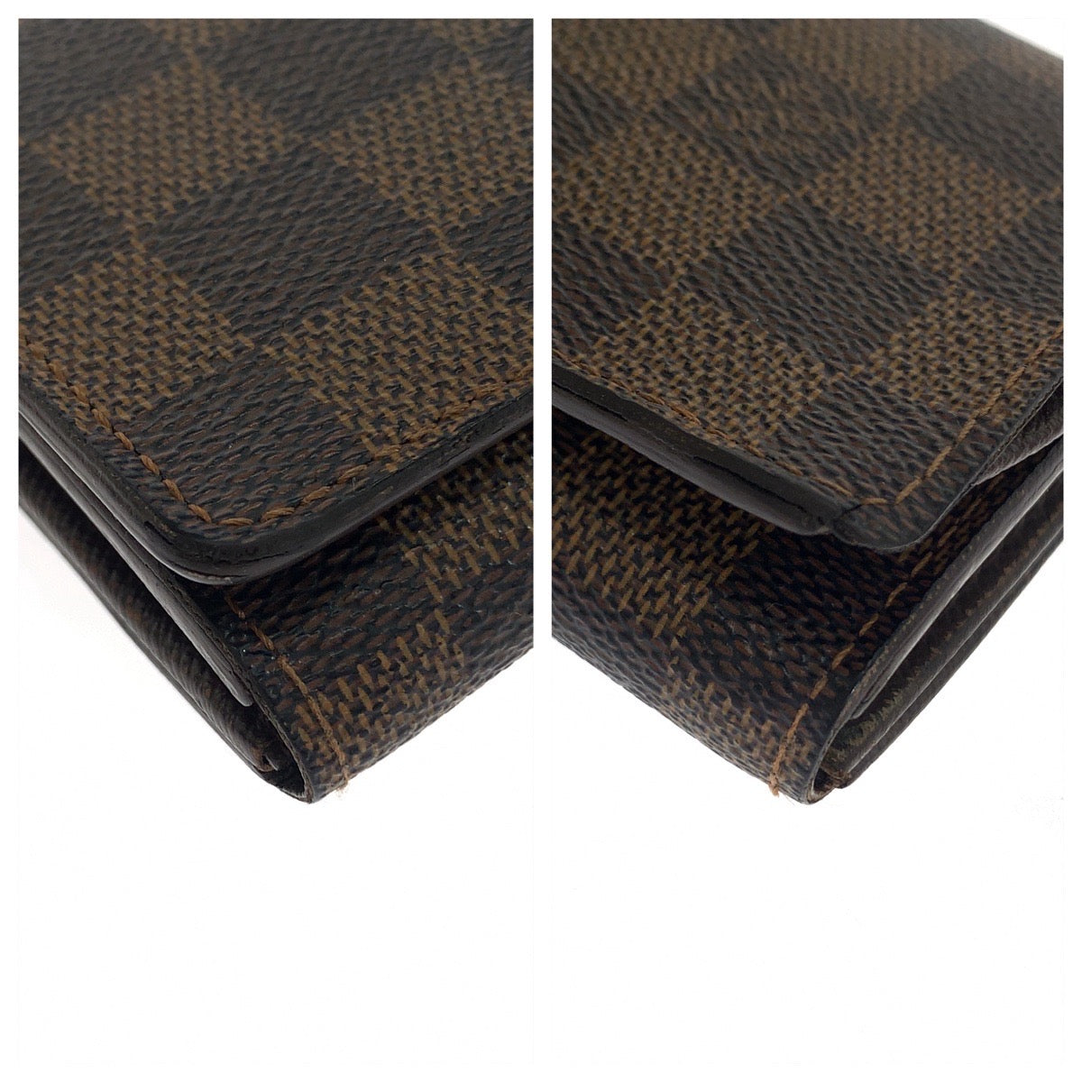 Louis Vuitton Bifold Wallet N61730 Pvc Brown Gold Metal Folding Wallet Compact Wallet Damier L-Zip