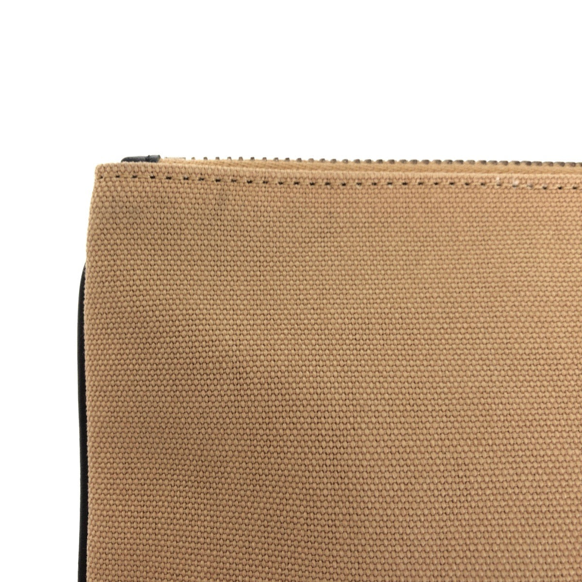 Fendi Clutch Bag Canvas Beige Silvermetal Clutch Bag Business Bag Pouch Logo Women