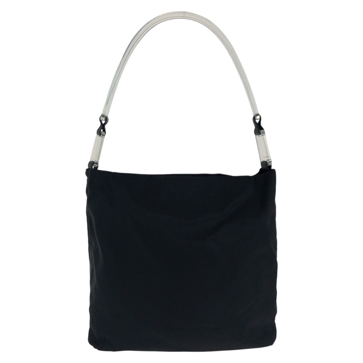 Prada Shoulder Bag Nylon, Plastic Black Silvermetal Test Triangle With Logo Women