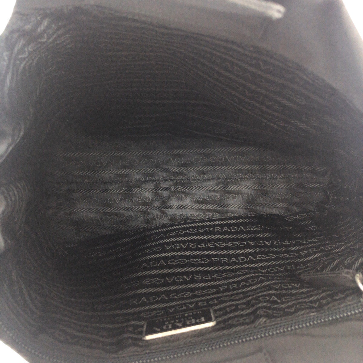 Prada Shoulder Bag Nylon, Plastic Black Silvermetal Test Triangle With Logo Women