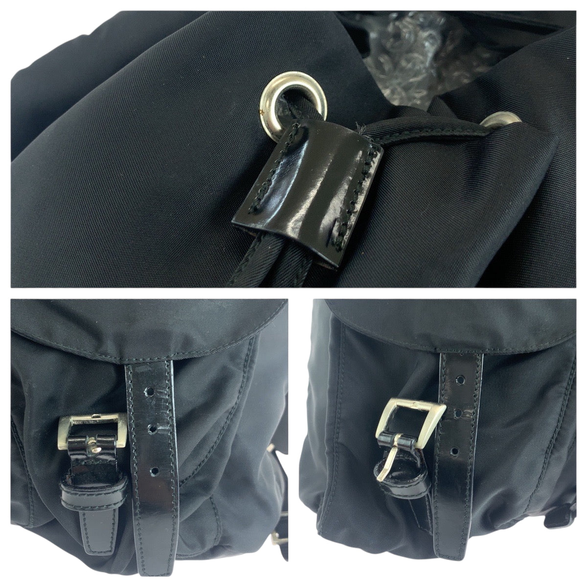Prada Backpack Nylon Black Silvermetal Backpack Backpack Test Triangle With Logo Women