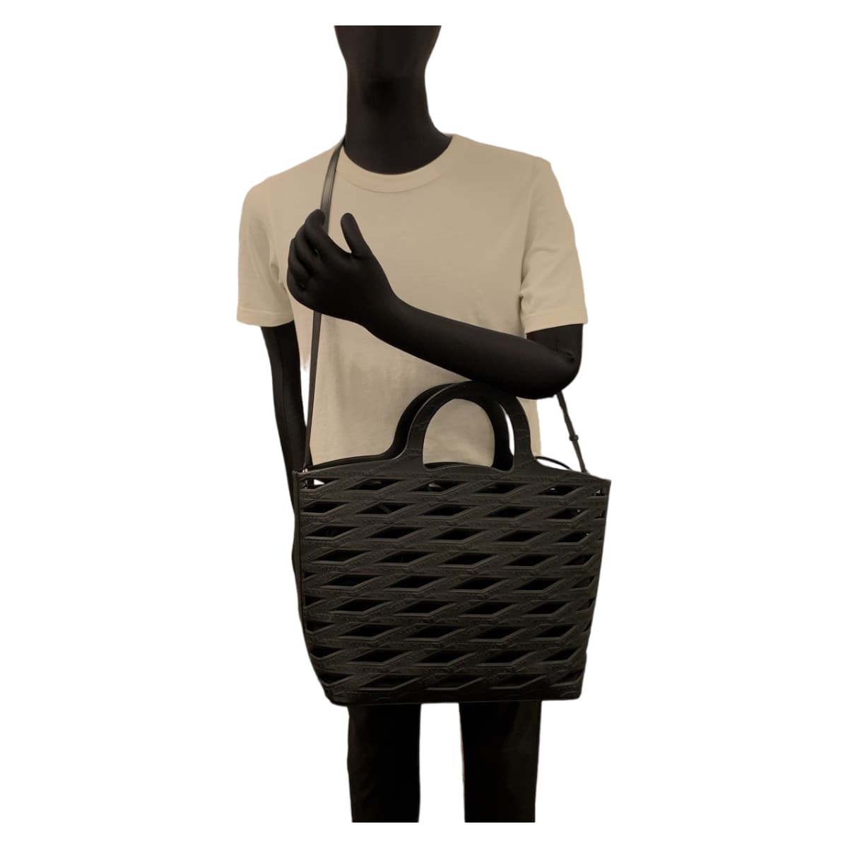 Balenciaga Tote Bag 626111 Pvc Black Tote Bag Shoulder Bag Unisex Neo Basket Mens