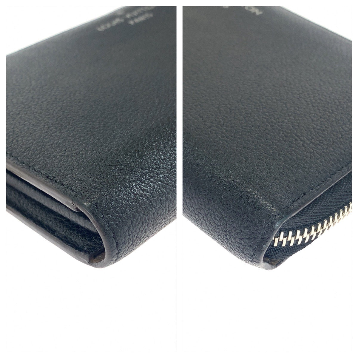 Louis Vuitton Long Wallet Purse M60146 Leather Noir Black Silvermetal Long Wallet Purse