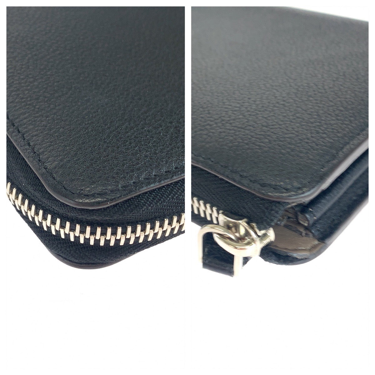 Louis Vuitton Long Wallet Purse M60146 Leather Noir Black Silvermetal Long Wallet Purse