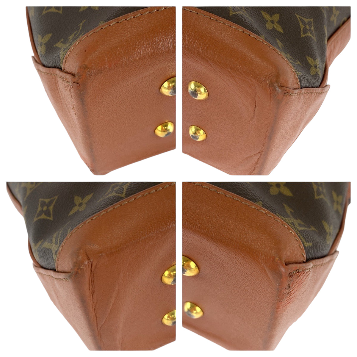 Louis Vuitton Tote Bag M42425 Pvc Brown Gold Metal Tote Bag Shoulder Bag Monogram Weekend Pm