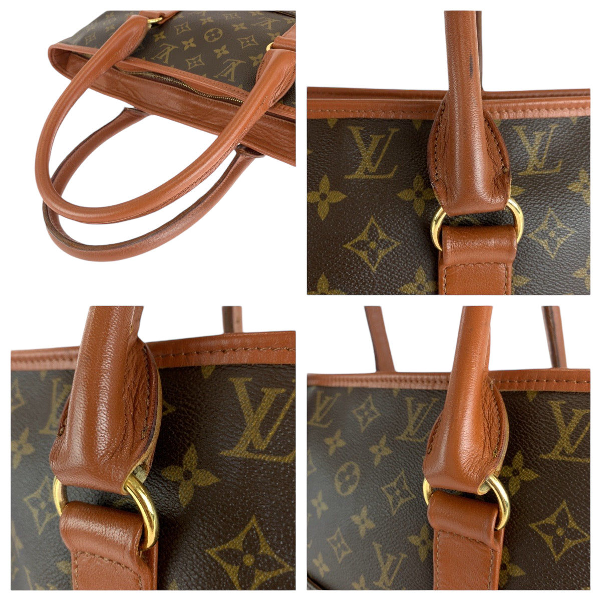 Louis Vuitton Tote Bag M42425 Pvc Brown Gold Metal Tote Bag Shoulder Bag Monogram Weekend Pm