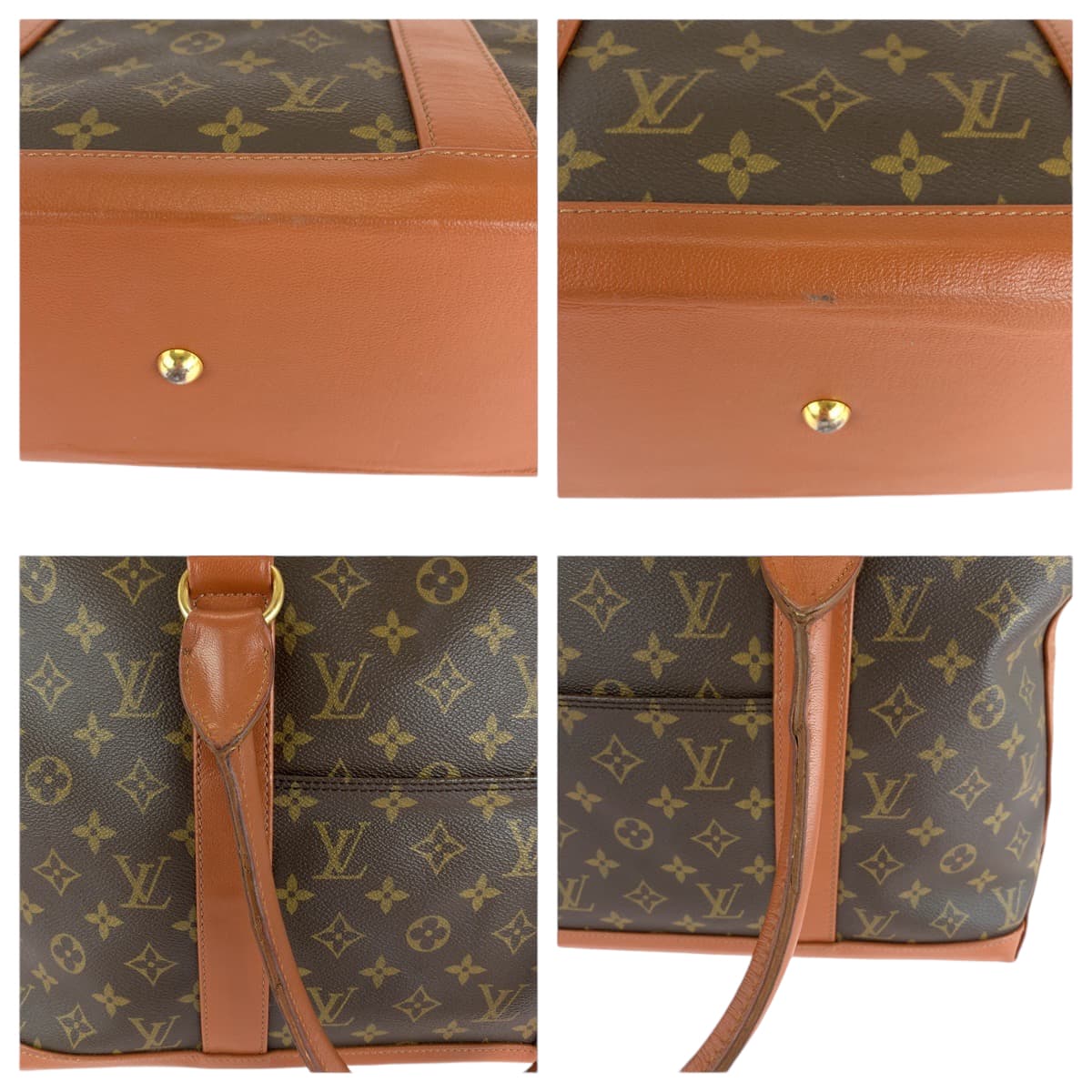Louis Vuitton Tote Bag M42425 Pvc Brown Gold Metal Tote Bag Shoulder Bag Monogram Weekend Pm
