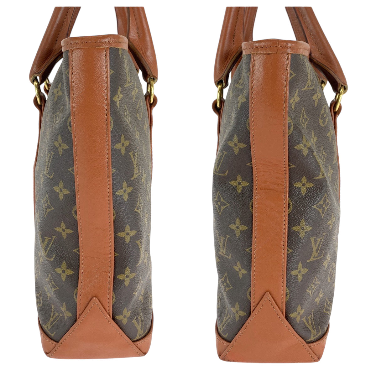 Louis Vuitton Tote Bag M42425 Pvc Brown Gold Metal Tote Bag Shoulder Bag Monogram Weekend Pm