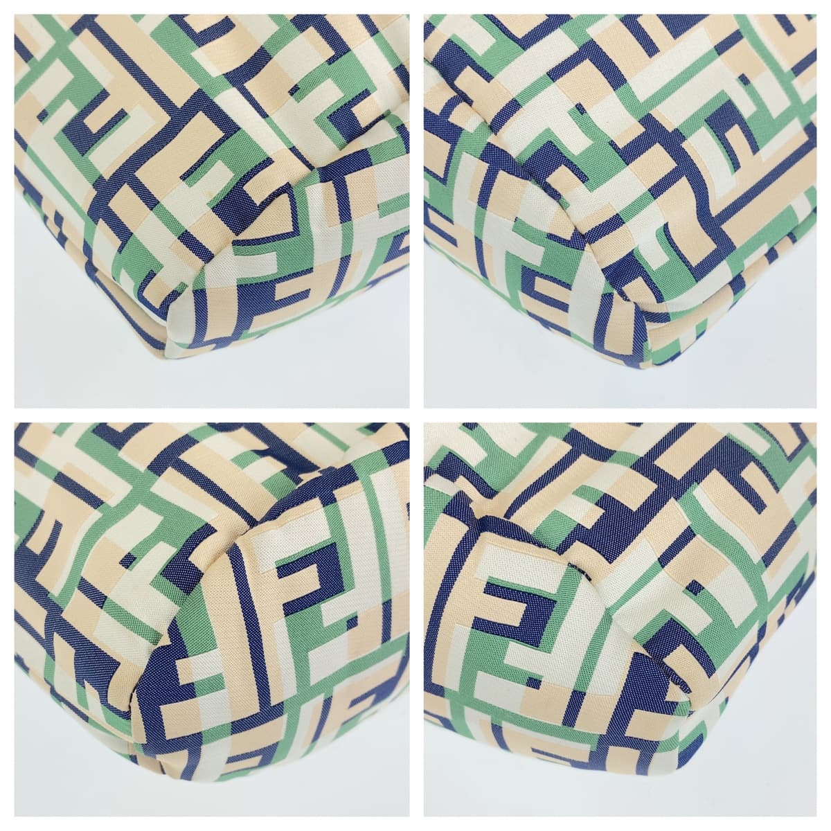 Fendi Shoulder Bag Canvas Green Pink Navy Crossbody Shoulder Bag Messenger Bag Zucca Pattern Ff