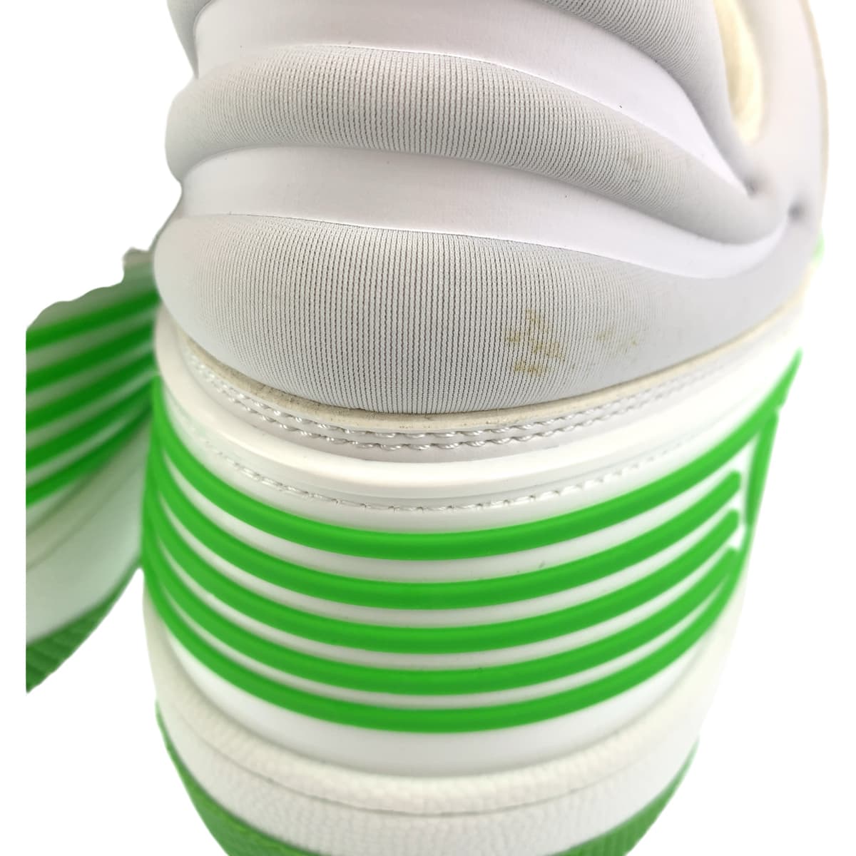 Gucci Sneakers 700290 Leather White Green Sneakers Basketball Shoes Basket Gg Pattern Mens 11