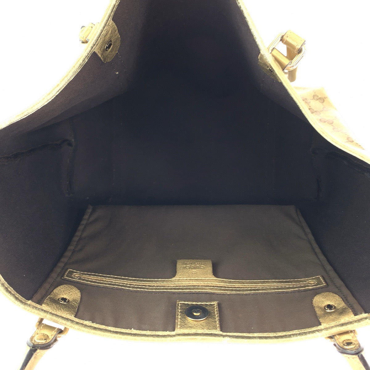 Gucci Tote Bag 197953 Gg Supreme Canvas Brown Gold Gold Metal Tote Bag Shoulder Bag Gg Crystal Women