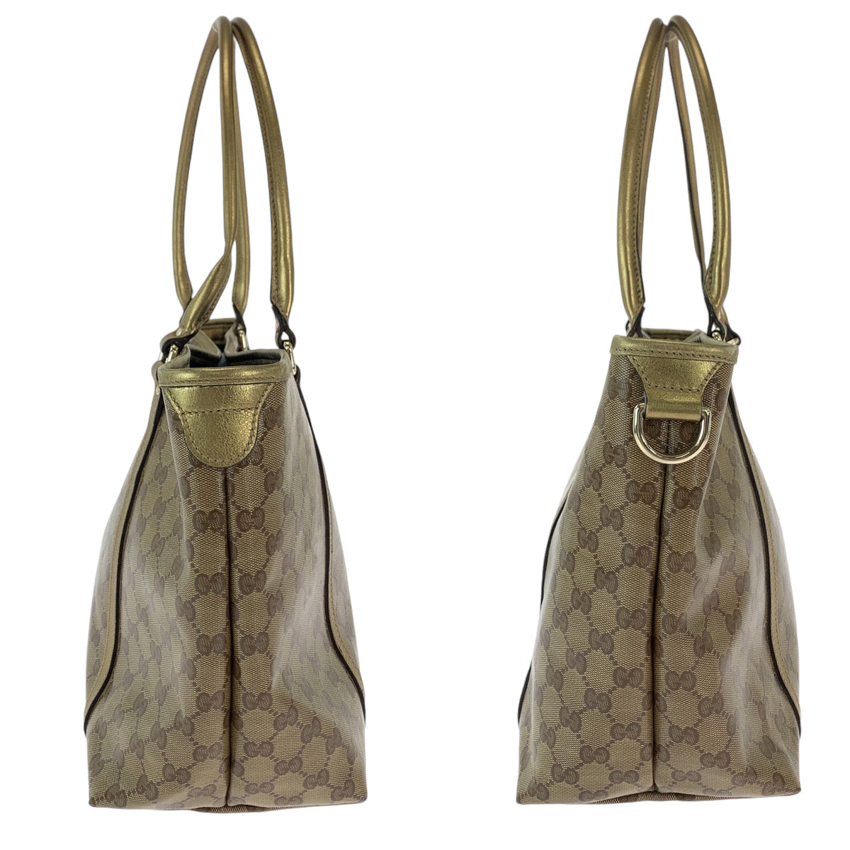 Gucci Tote Bag 197953 Gg Supreme Canvas Brown Gold Gold Metal Tote Bag Shoulder Bag Gg Crystal Women