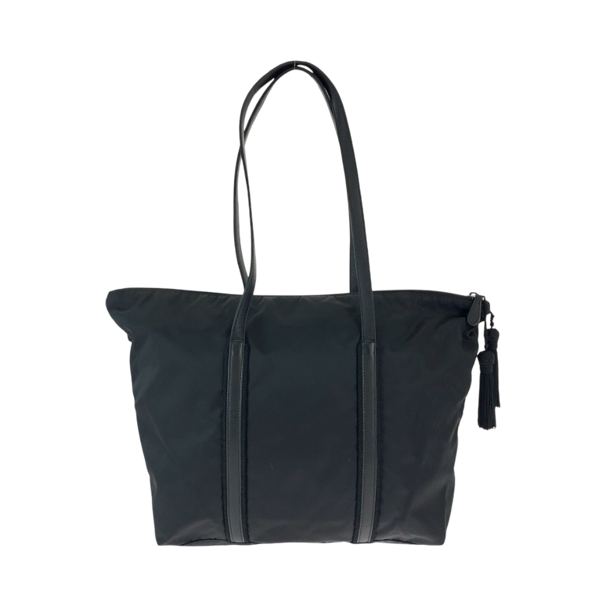 Prada Tote Bag Br3920 Nylon Black Silvermetal Tote Bag Shoulder Bag Test Triangle With Logo Fringe