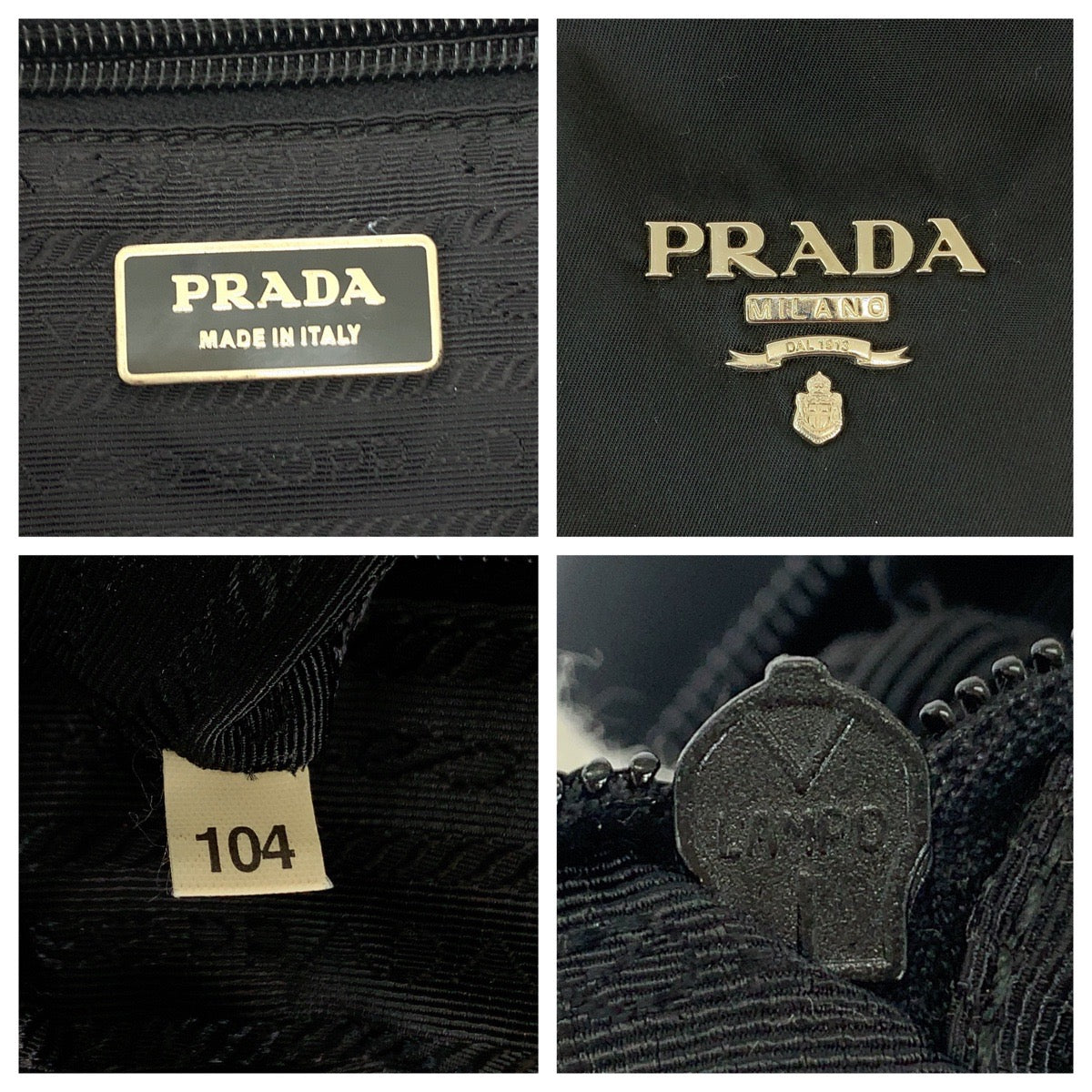 Prada Tote Bag Br3920 Nylon Black Silvermetal Tote Bag Shoulder Bag Test Triangle With Logo Fringe