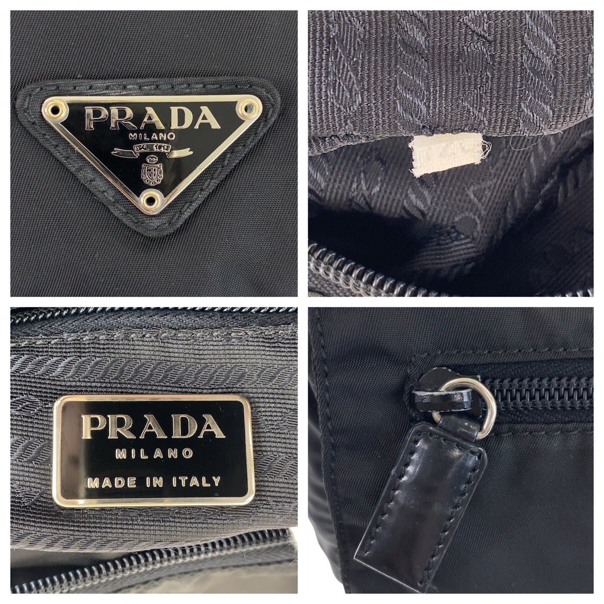 Prada Shoulder Bag Nylon, Leather Black Silvermetal Shoulder Bag Messenger Bag Test Triangle With