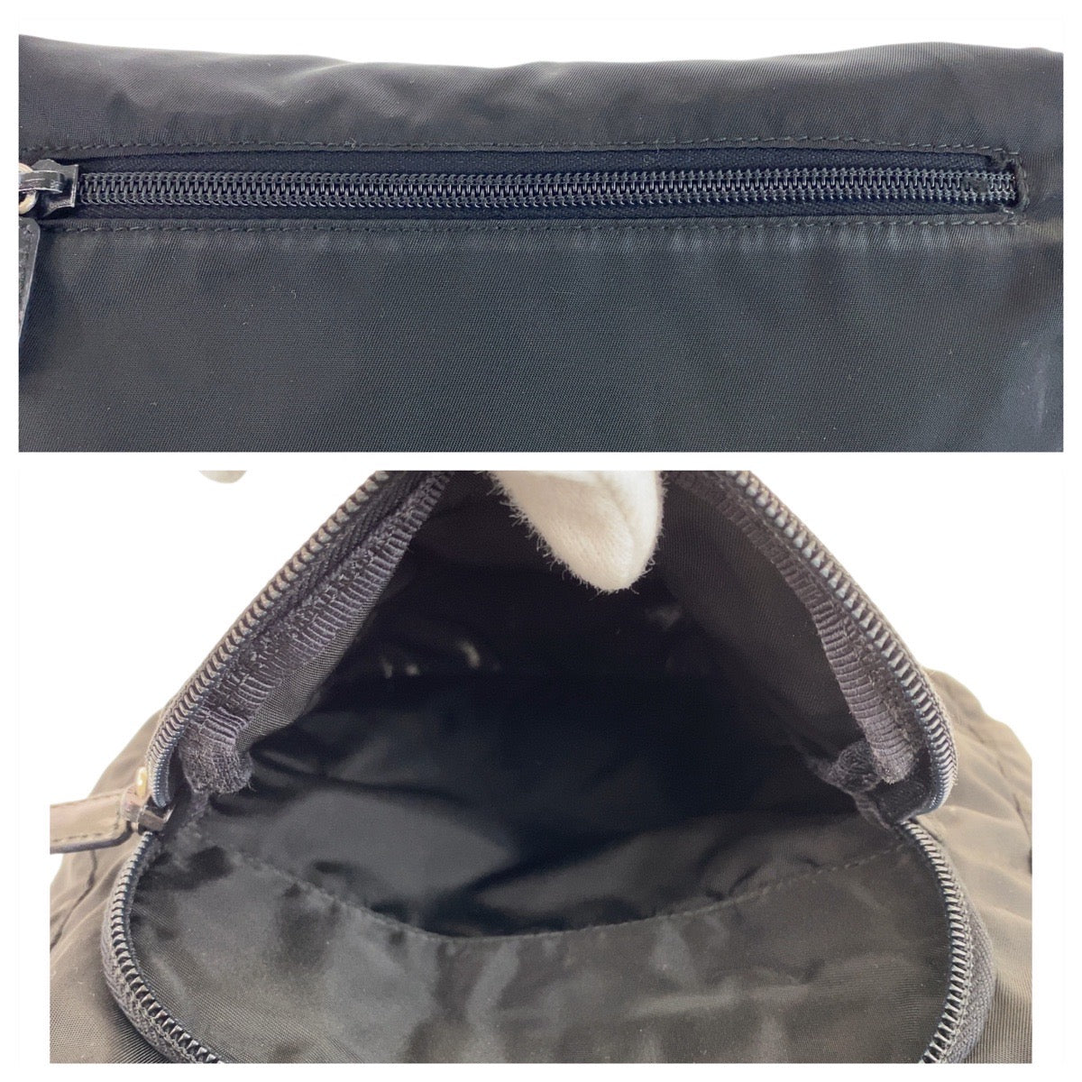 Prada Shoulder Bag Nylon, Leather Black Silvermetal Shoulder Bag Messenger Bag Test Triangle With