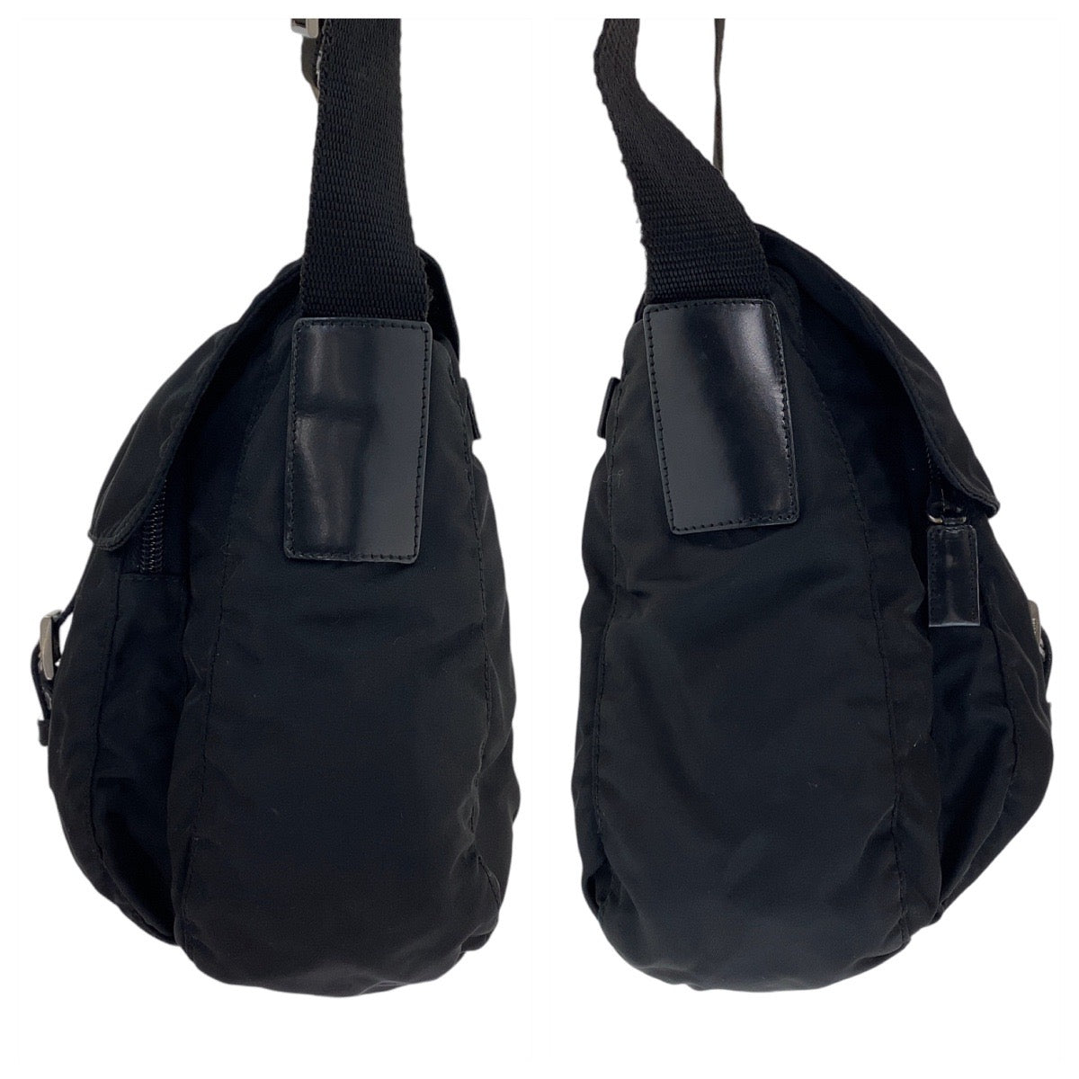 Prada Shoulder Bag Nylon, Leather Black Silvermetal Shoulder Bag Messenger Bag Test Triangle With