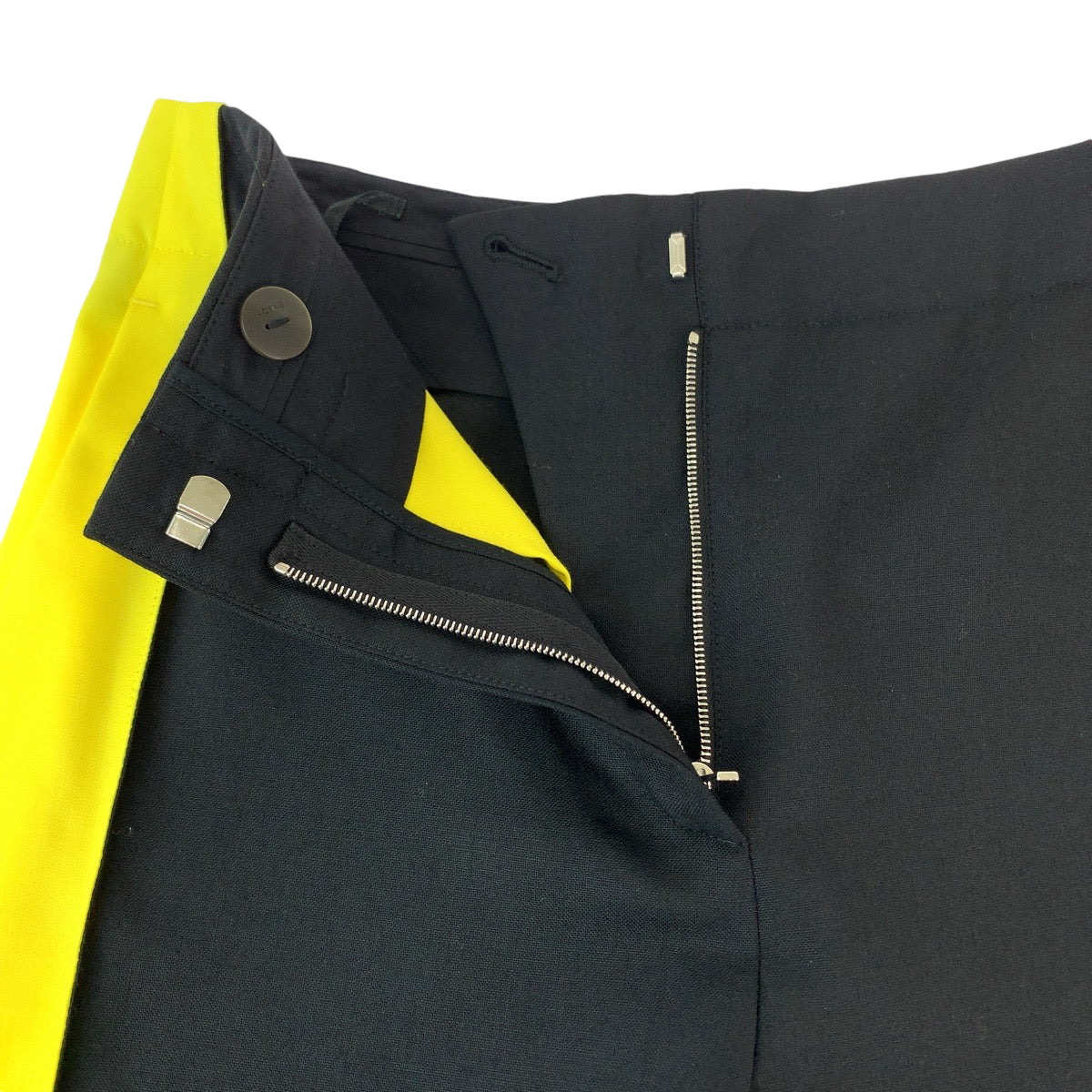 Loewe Pants S359Y04X30 Wool Black Yellow Wide Pants Baggy Pants Wide Pants Baggy Pants Women 32
