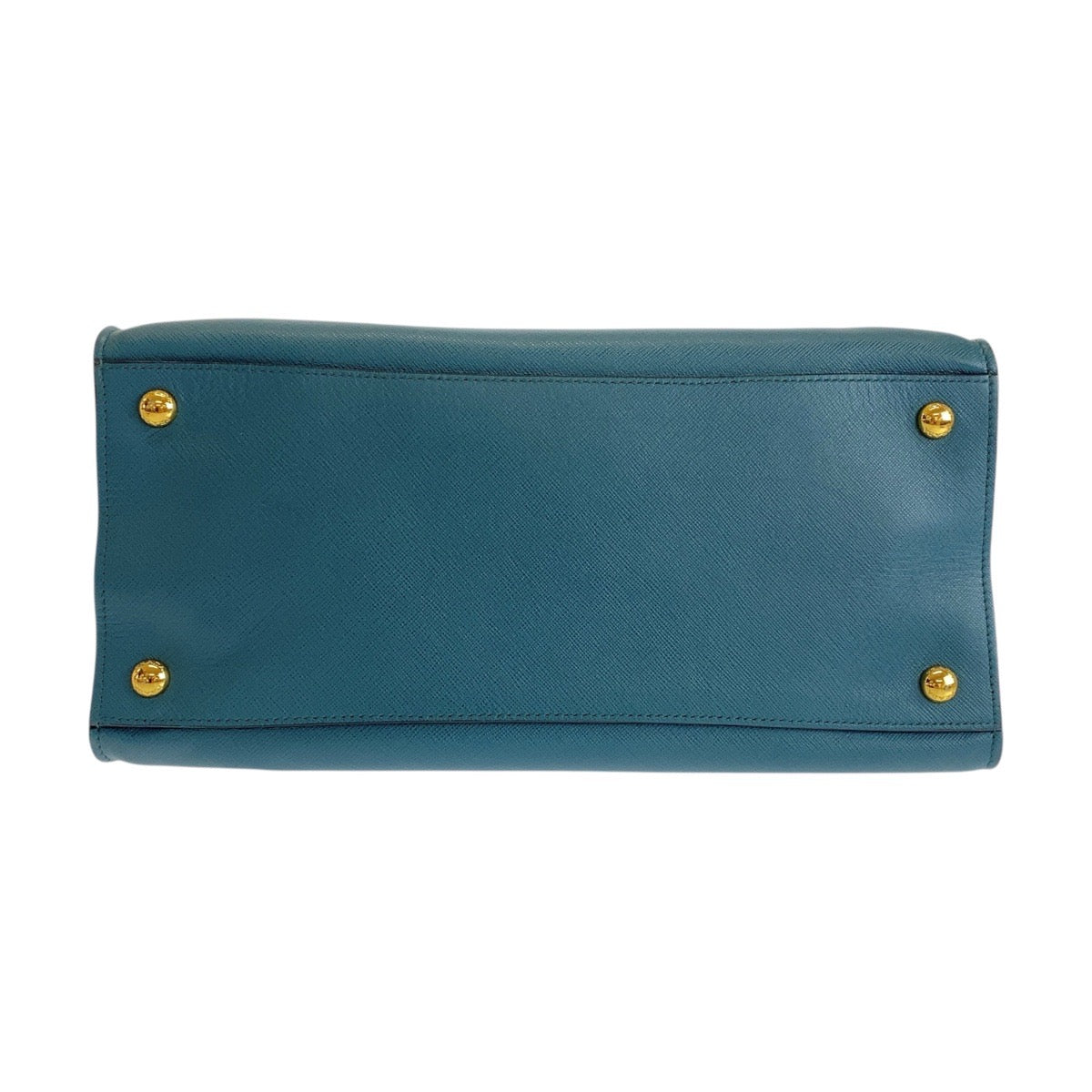 Prada Tote Bag Leather Green 2Way Tote Bag Safiano Triangle With Logo Women