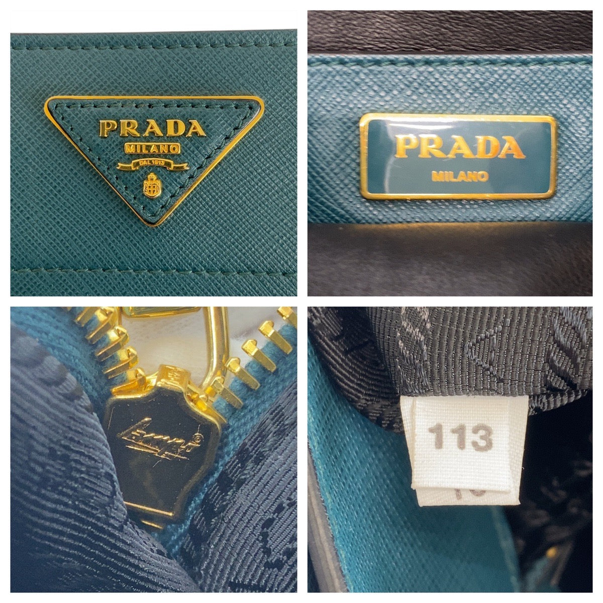 Prada Tote Bag Leather Green 2Way Tote Bag Safiano Triangle With Logo Women