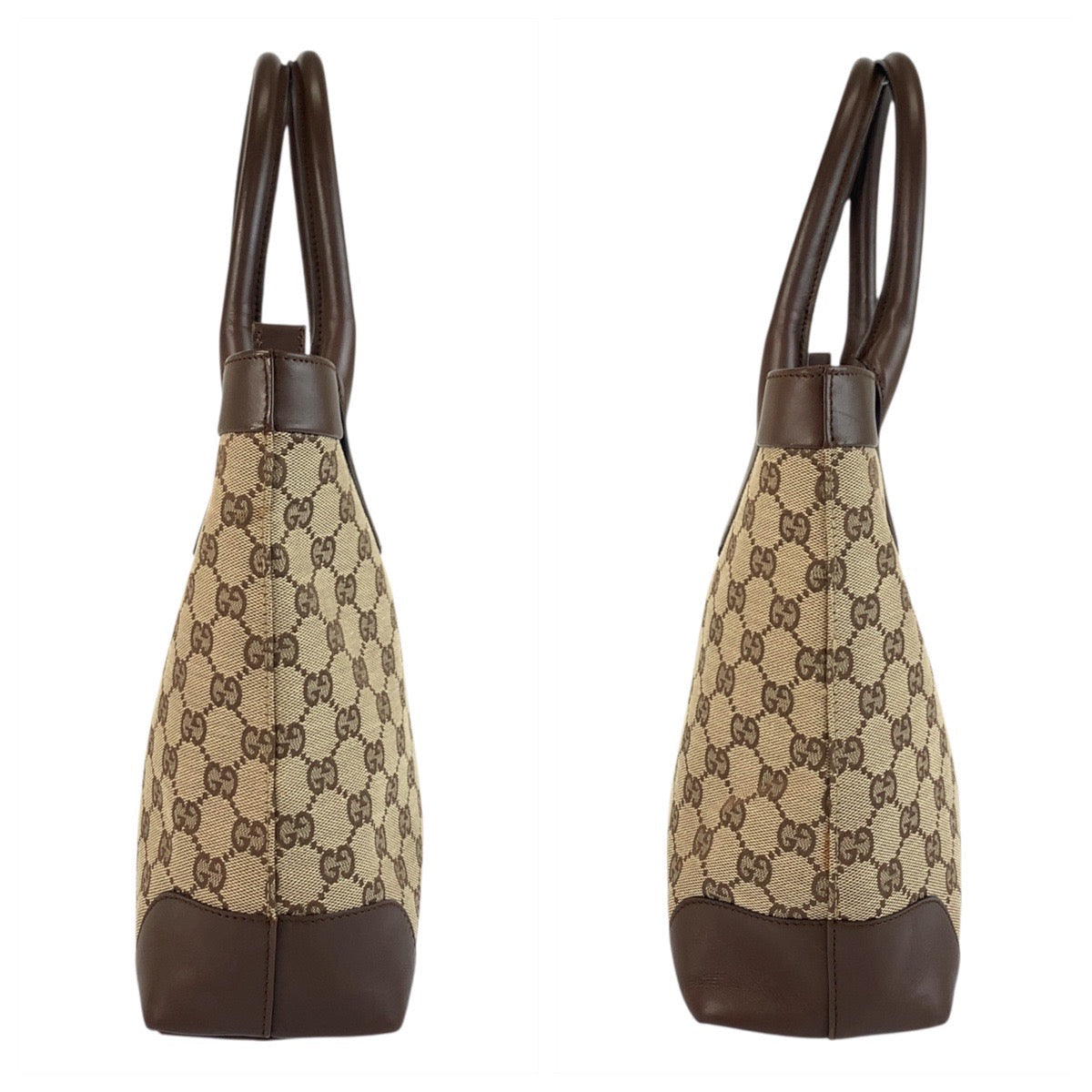 Gucci Tote Bag 002 1119 Gg Canvas, Leather Beige Brown Tote Bag Handbag Women