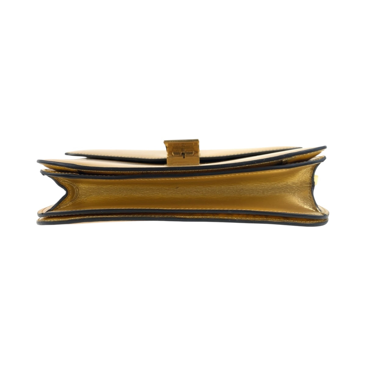 Celine Shoulder Bag Leather Gold Metal Shoulder Bag Pochette Women
