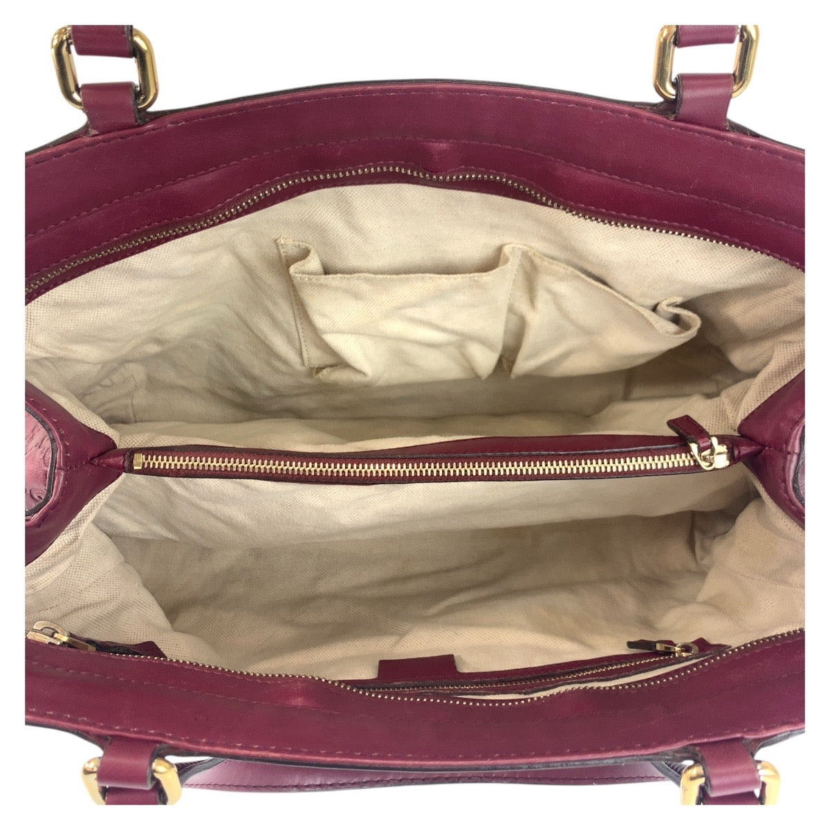 Gucci Tote Bag 257063 Leather Wine Red Gold Metal Tote Bag Shoulder Bag Guccisima Mayfair Women