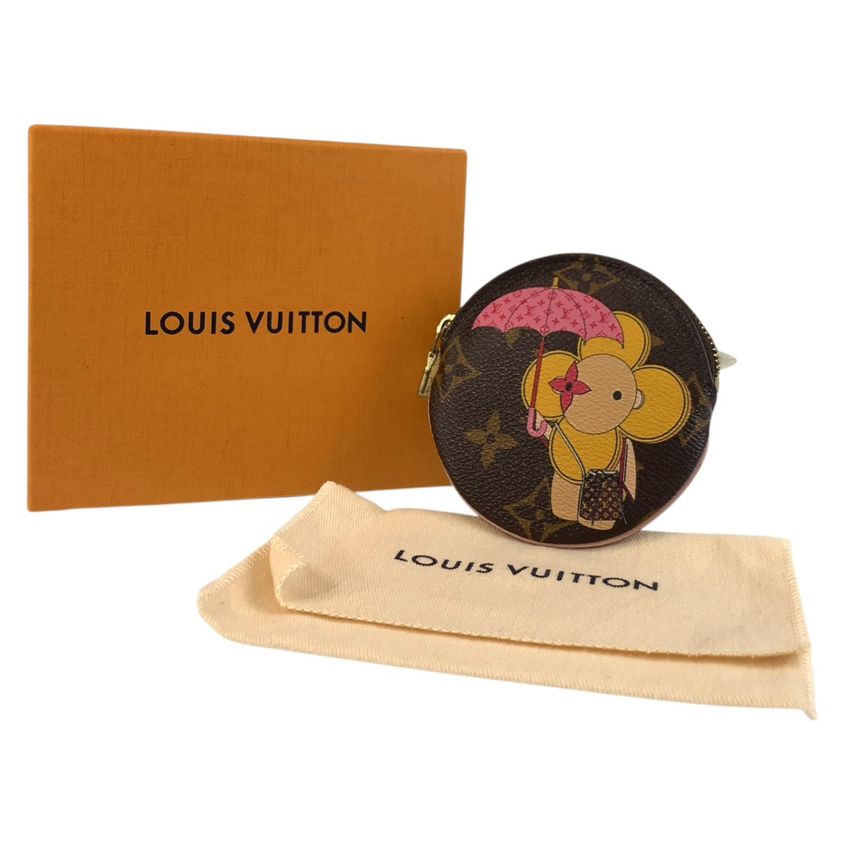 Louis Vuitton Coin Case M69057 Pvc Brown Yellow Gold Metal Coin Case Coin Pocket Monogram Portomone
