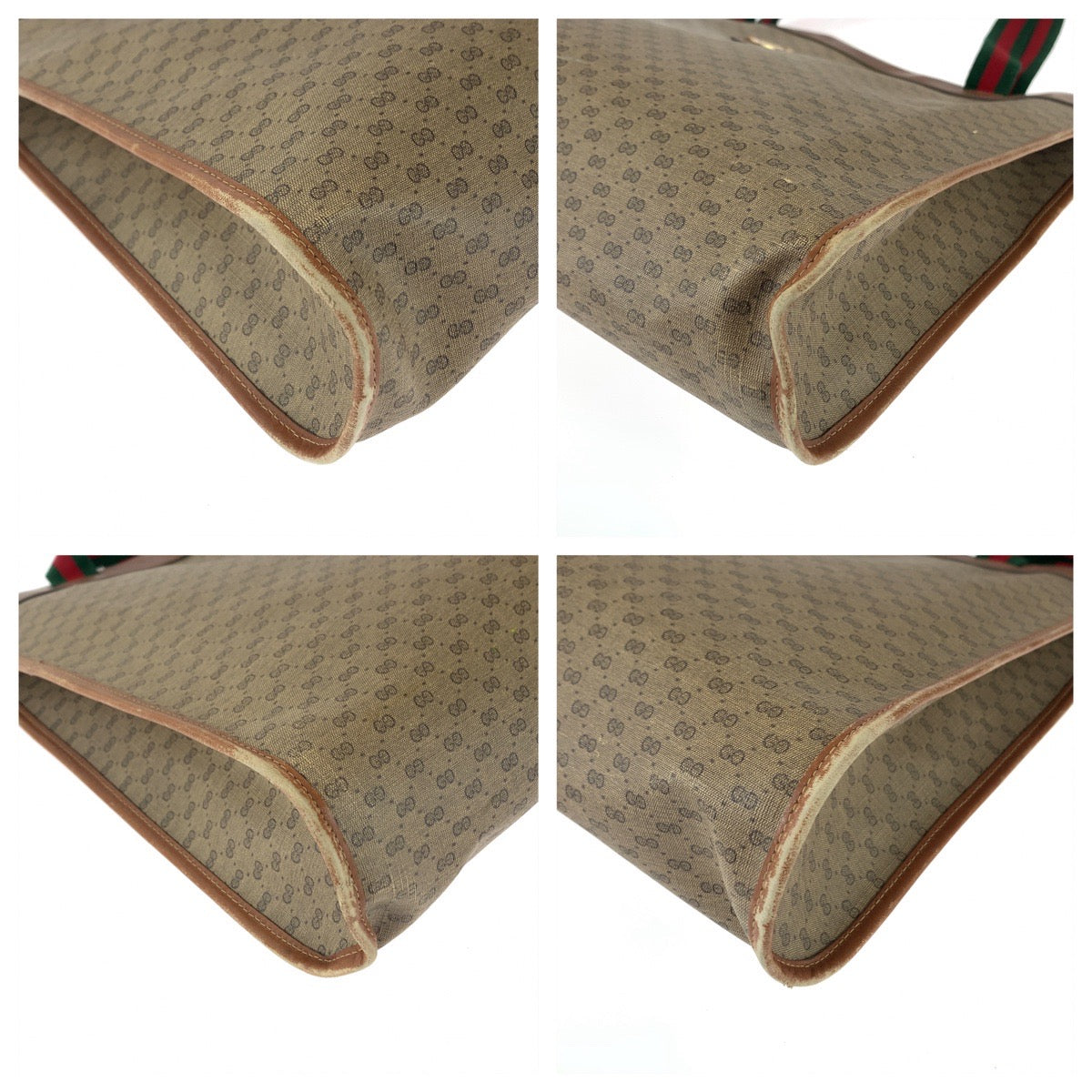 Gucci Tote Bag 002 39 0044 Gg Supreme Canvas, Leather Brown Gold Metal Tote Bag Shoulder Bag Old