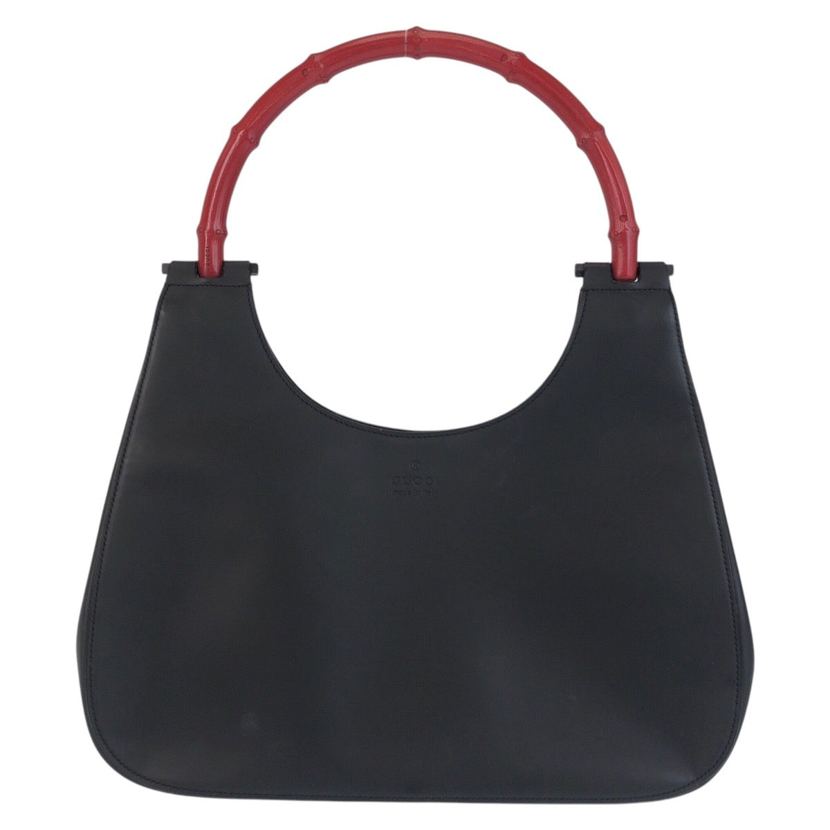 Gucci Shoulder Bag 001 3739 Leather, Bamboo Black Black Red Shoulder Bag Hobo Bamboo Women