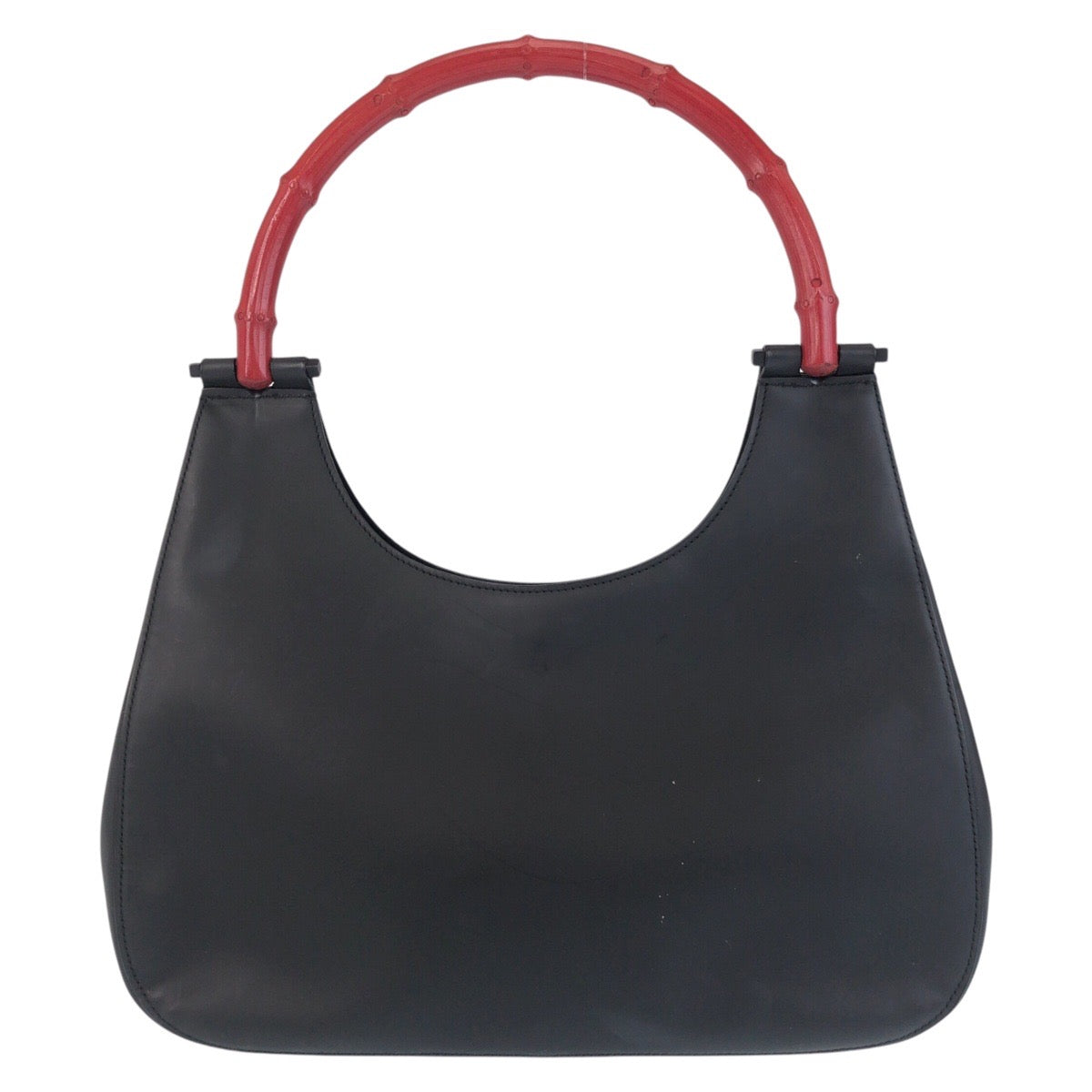 Gucci Shoulder Bag 001 3739 Leather, Bamboo Black Black Red Shoulder Bag Hobo Bamboo Women
