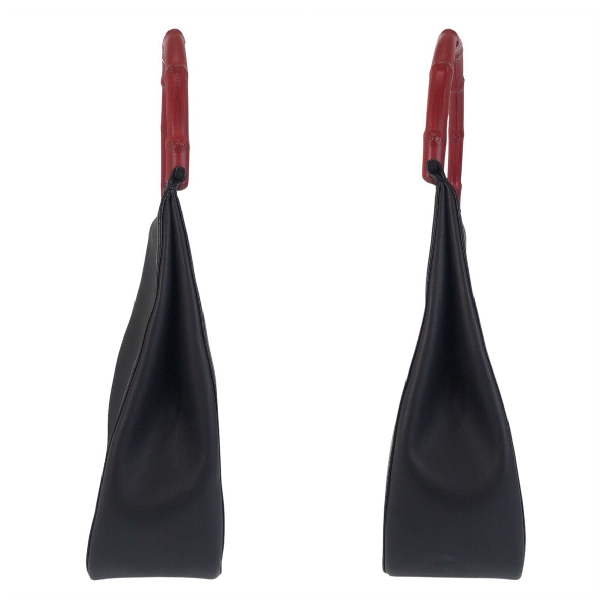 Gucci Shoulder Bag 001 3739 Leather, Bamboo Black Black Red Shoulder Bag Hobo Bamboo Women