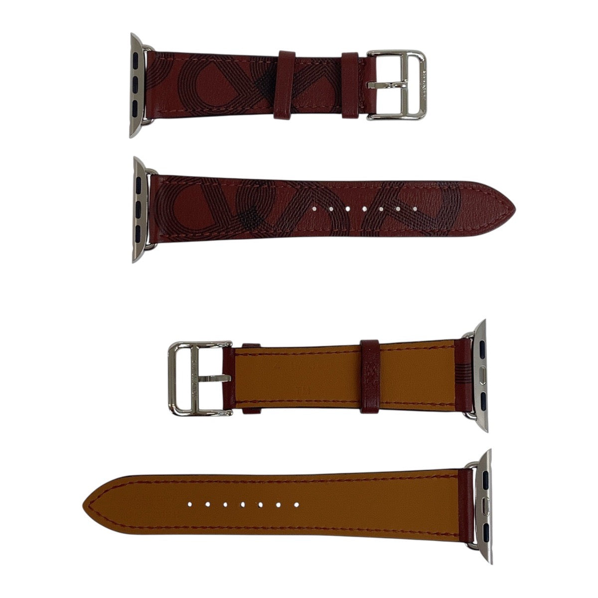 Hermes Watches Leather.Stainless Steel Wine-Red