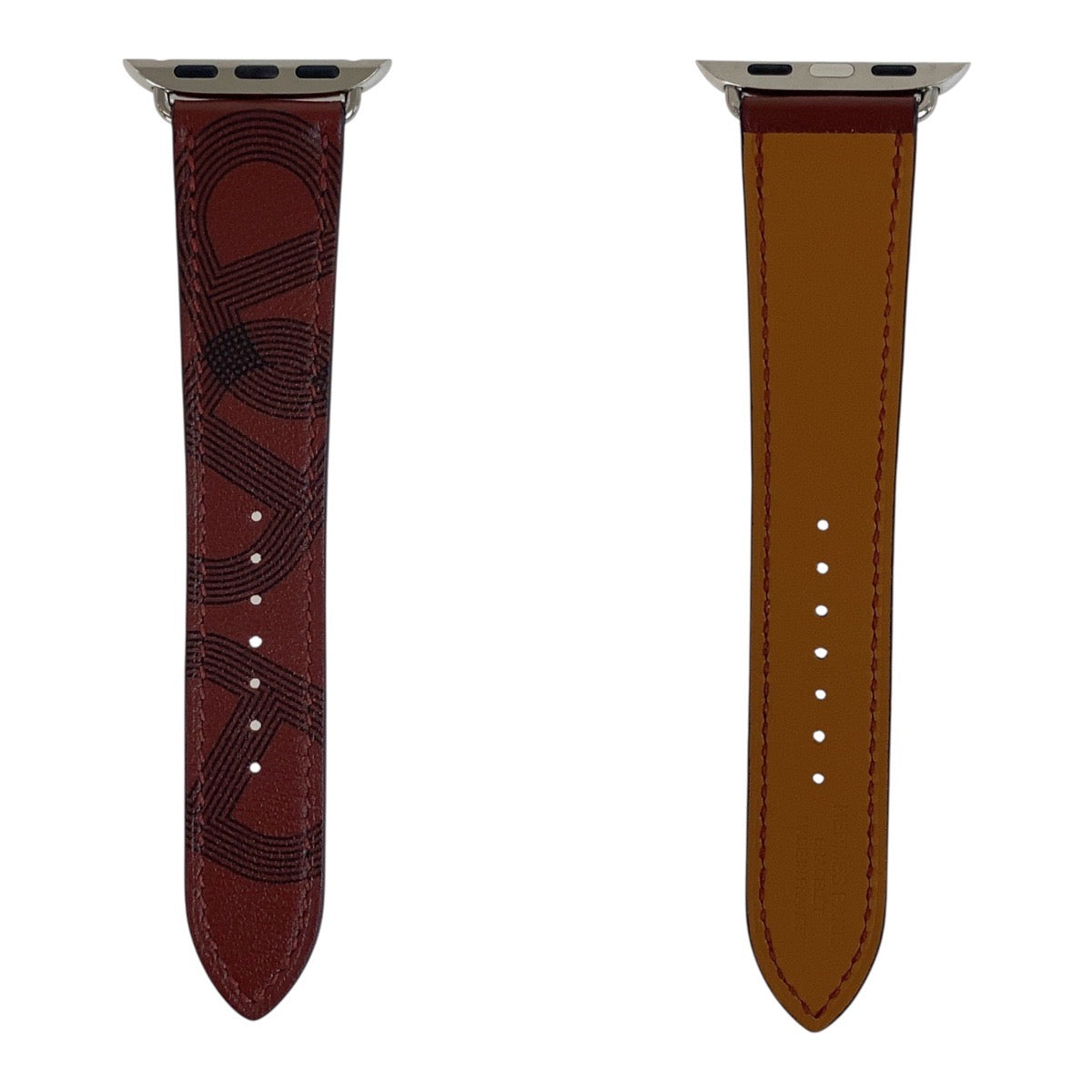 Hermes Watches Leather.Stainless Steel Wine-Red