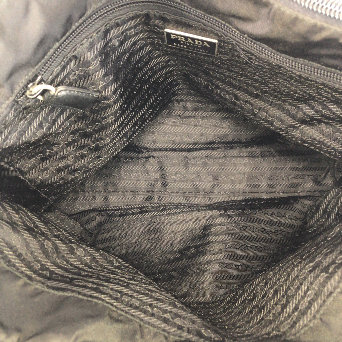 Prada Shoulder Bag Nylon Black Silvermetal Shoulder Bag Tote Bag Test Triangle With Logo Women