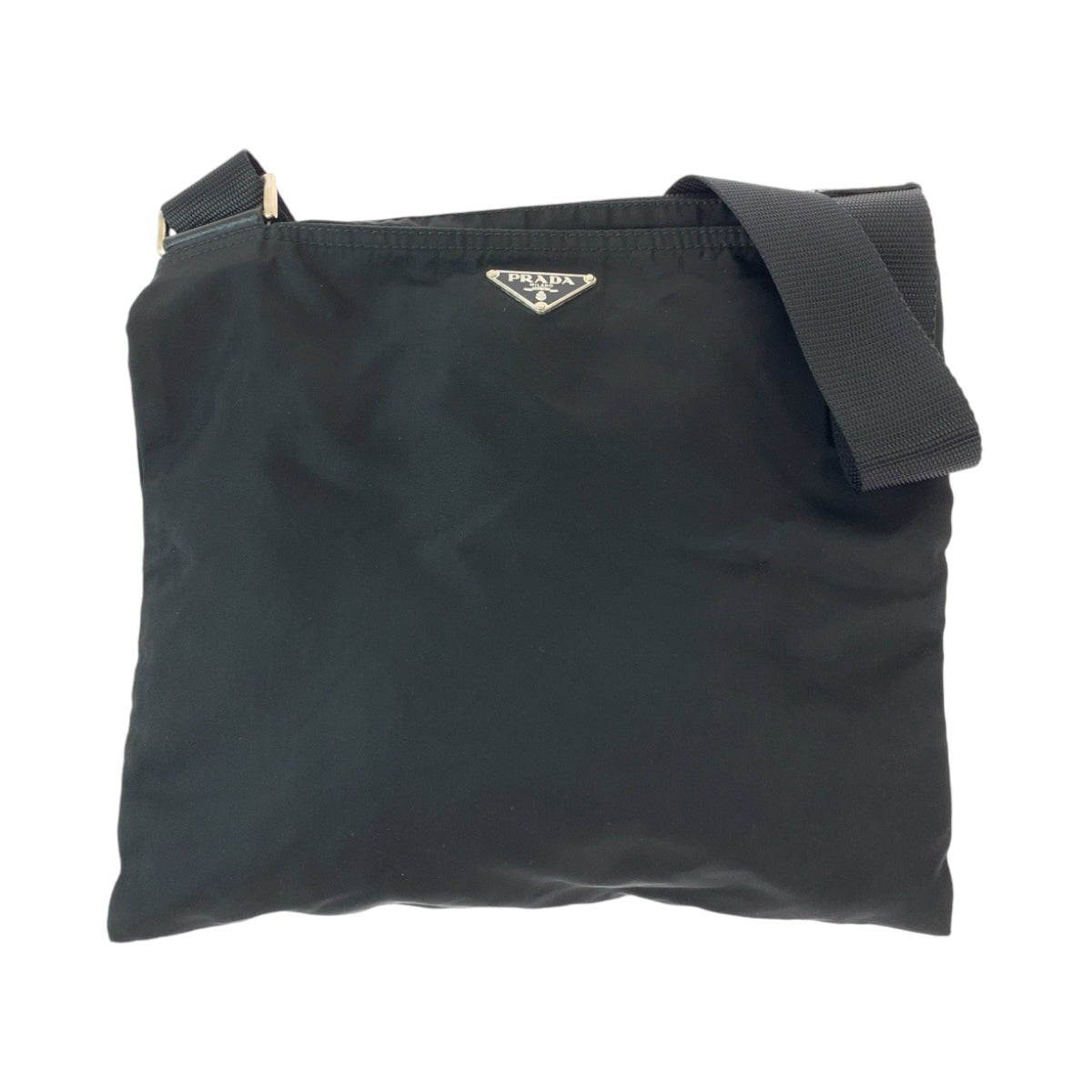 Prada Shoulder Bag Nylon Black Shoulder Bag Pochette Test Triangle With Logo Women